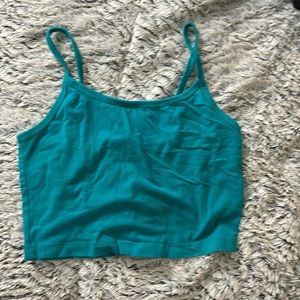 **NEVER WORN** teal strap crop top size medium